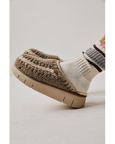 Mou Bounce Slippers At Free People In Cognac, Size: Eu 39 - Natural