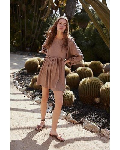 Free People Get Obsessed Babydoll Dress At In Caribou, Size: Xs - Black