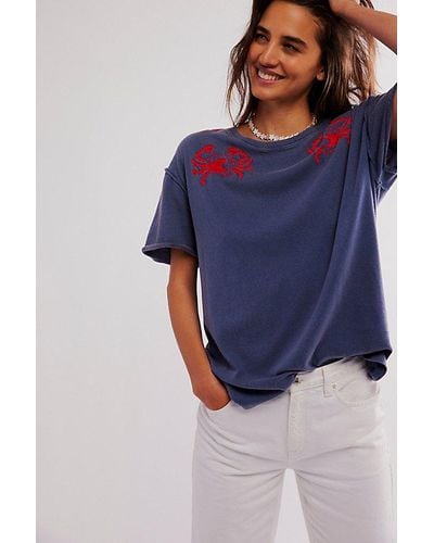 Free People We The Free Horsin' Around Tee - Blue