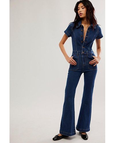 Rolla's East Coast Jumpsuit At Free People In Billie Blue, Size: Medium