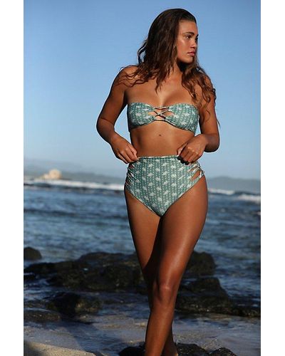 Acacia Swimwear Lumahei Bikini Top At Free People In Punahele, Size: Small - Blue