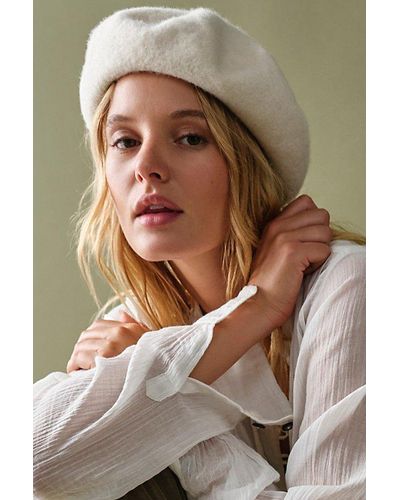 Free People Du Jour Beret At In Ivory - Brown