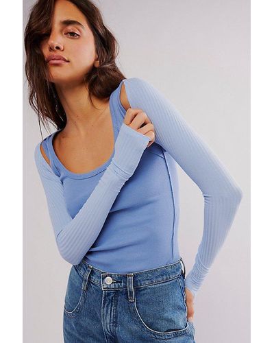 Only Hearts Ribbed Shrug - Blue