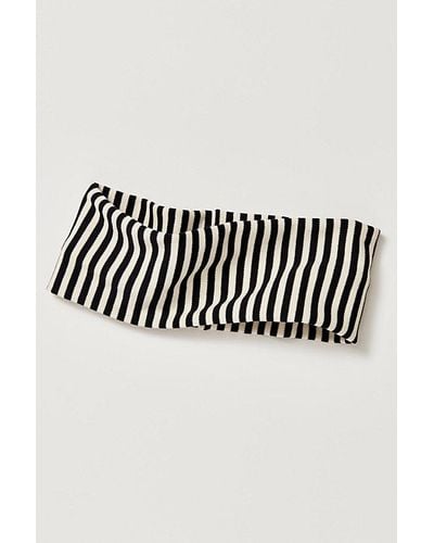 Free People Super Wide Stripe Soft Headband - Black