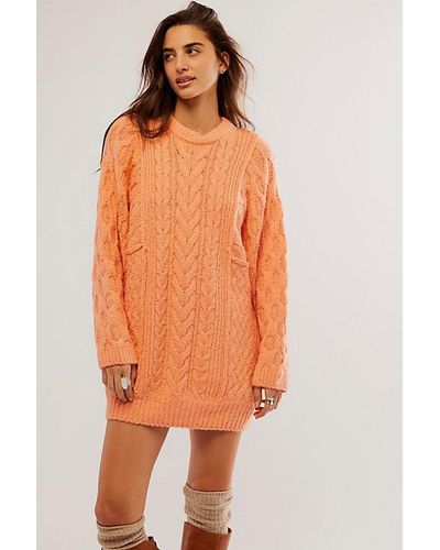 Free People Loveship Sweater Mini - Orange
