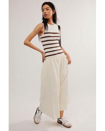SOVERE Rhythm Stripe Mix Dress - Natural