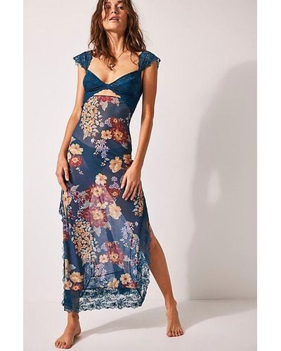 Intimately By Free People Suddenly Fine Maxi Slip - Blue