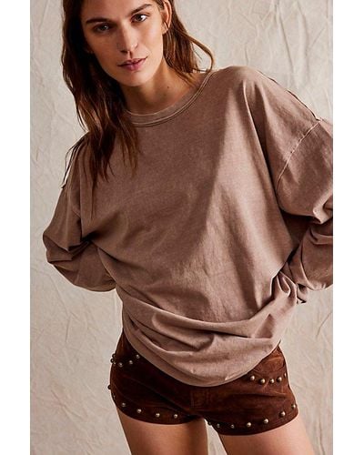 Free People Ellen Long-sleeve Tee - Brown