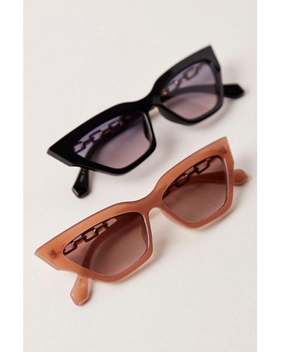 Free People Chained Down Cateye Sunnies - Brown