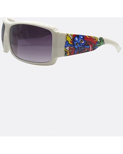 Free People Giant Vintage Tatted Sporty Unisex Tattoo-art Sunglasses - White