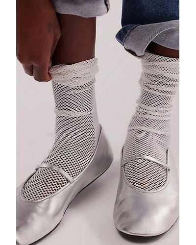 Only Hearts Fishnet Ankle Socks - White