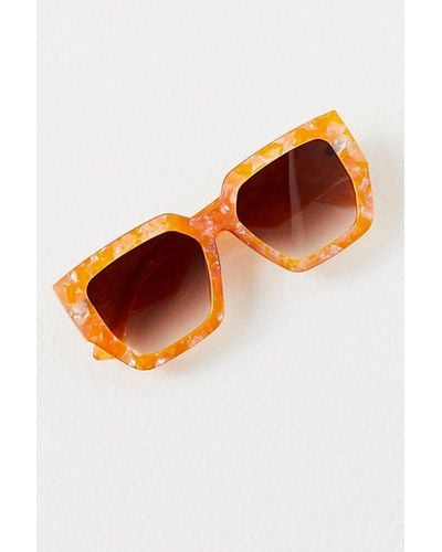 Free People Bel Air Square Sunglasses - Orange