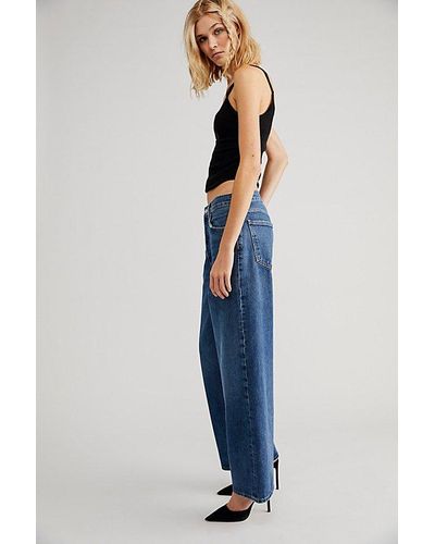 Free People Agolde Low-rise Baggy Jeans - Blue
