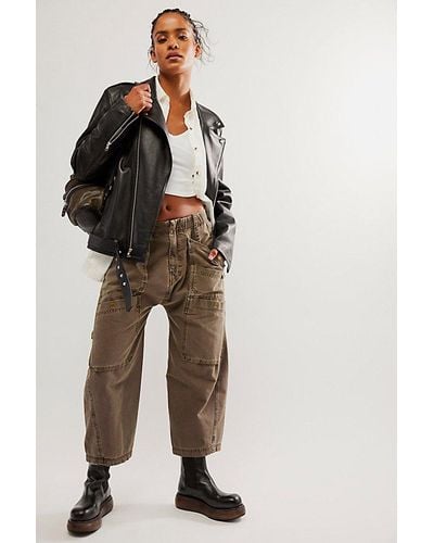 Free People The Only One Carpenter Trousers At In Camo, Size: Xs - Multicolour