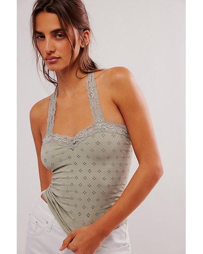 Intimately By Free People Eyelet Seamless Halter Top - White