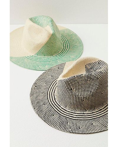 Free People Baha Cruiser Woven Hat At In Green/neutral - Gray