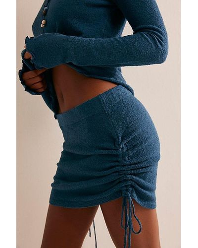 Free People Cabo Sweater Skirt Set - Blue