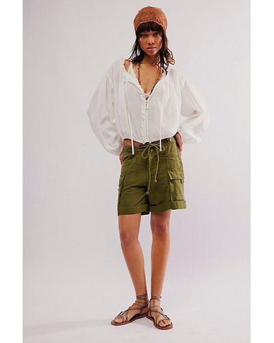 Free People Frankie Washed Shorts - Green