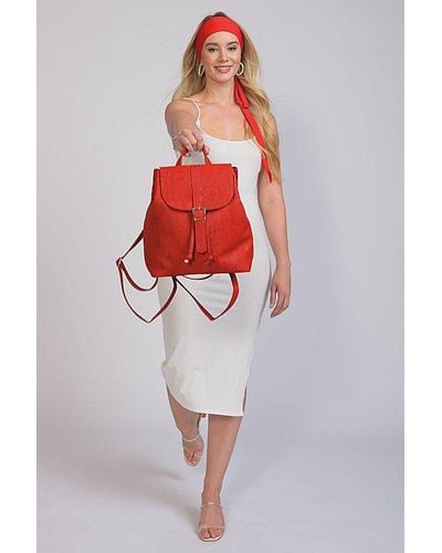 Free People Tiradia Signature Backpack - Red