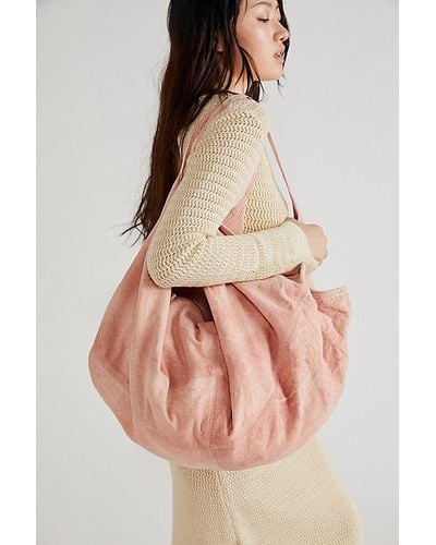 Free People Sun Faded Suede Hobo - Pink