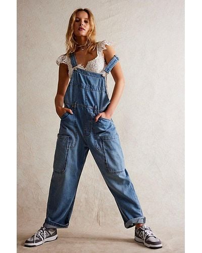 Free People We The Free Way Back Overalls - Blue