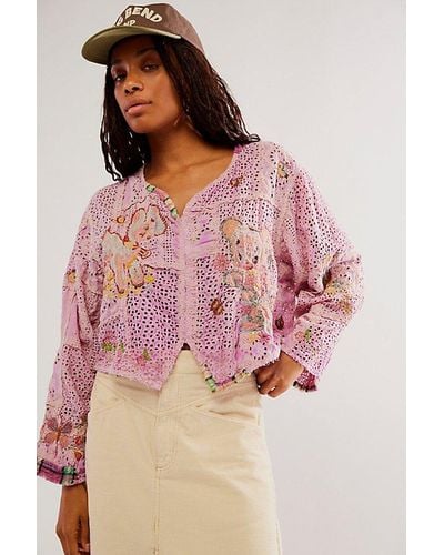Magnolia Pearl Bambi Jacket At Free People In Lilac - Pink
