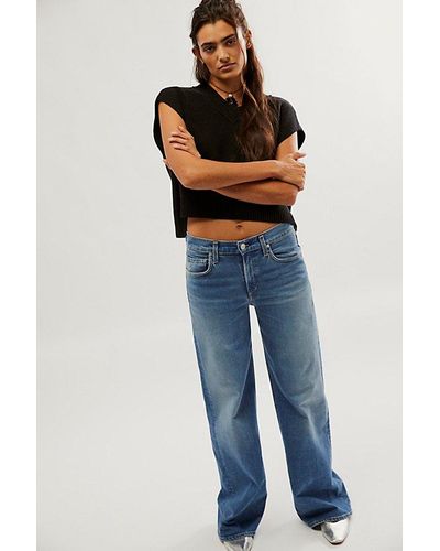 Citizens of Humanity Loli Mid-Rise Wide-Leg Jeans - Blue