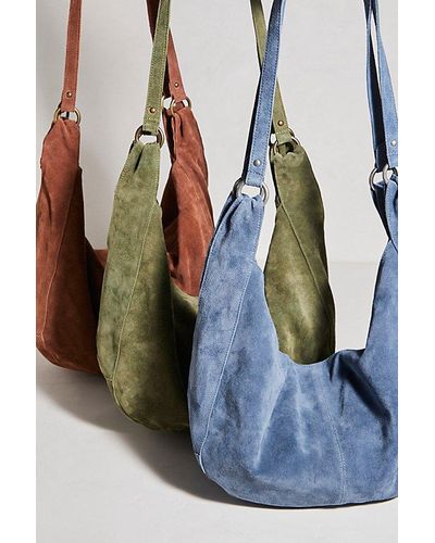 Free People Roma Suede Tote Bag - Blue