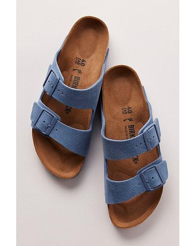 Free People Arizona Soft Footbed Birkenstock Sandals - Blue