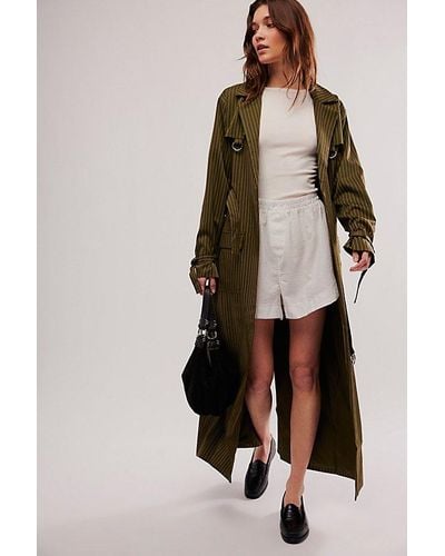Free People The Ragged Priest Trench Coat - Natural