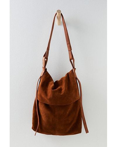 Free People Roswell Slouchy Suede Messenger - Brown