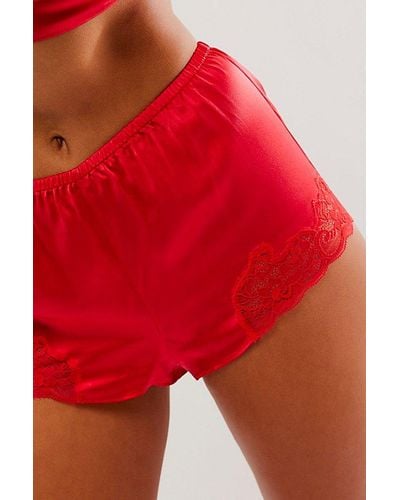 Only Hearts Silk Charmeuse Tap Shorts - Red