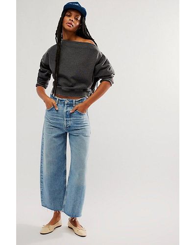 Citizens of Humanity Ayla Raw Hem Crop Jeans At Free People In Sodapop, Size: 24 - Blue