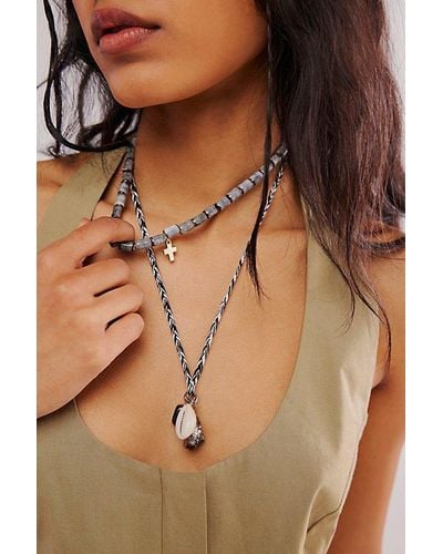 Free People Ride Along Braided Strand Necklace - Brown