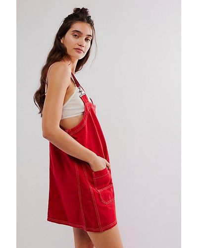 Free People We The Free Overall Smock Mini Top - Red