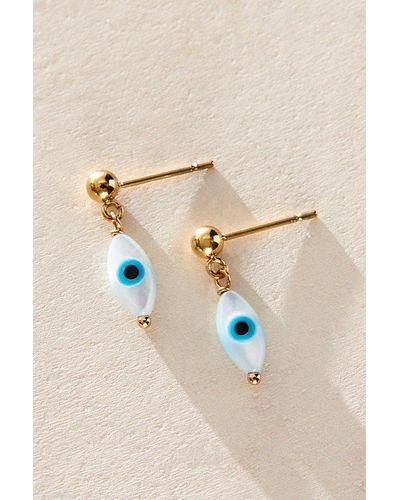 Kozakh Evil Eye Earrings - Natural