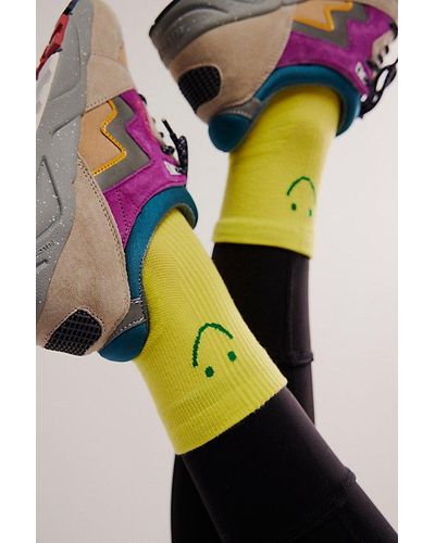TAILORED UNION Happy Ankle Runner Grip Socks - Yellow