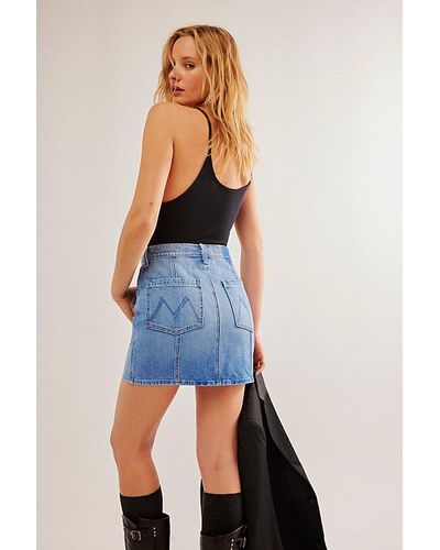 Mother The Lineup Swooner Mini Skirt - Blue