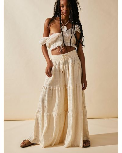 Free People In Paradise Wide-leg Trousers - Natural