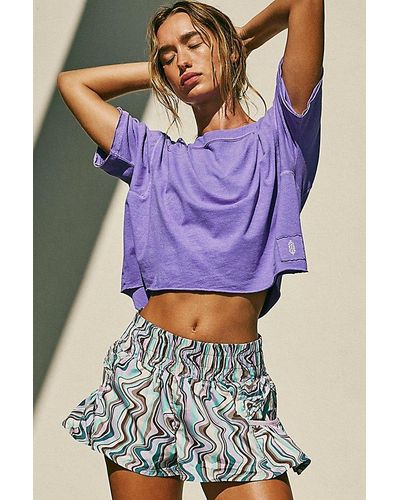Fp Movement Get Your Flirt On Printed Shorts - Purple