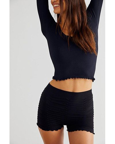 Intimately By Free People Ruched Seamless Shorts - Black