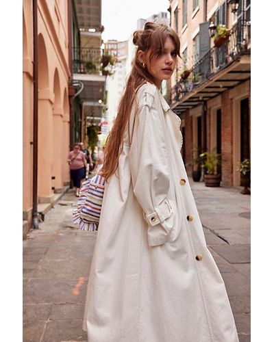 Free People Times Up Trench Coat - Natural