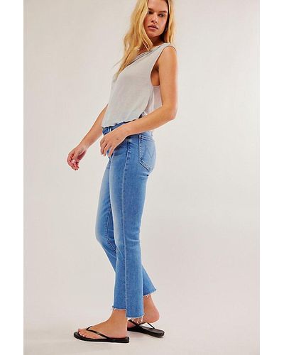 Free People Mother Insider Crop Step Fray Jeans - Blue