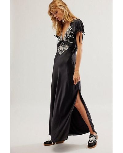 Free People Cooper Maxi Dress At In Black, Size: Us 0 - White