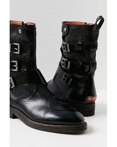 Free People Dusty Buckle Boots At Free People In Black, Size: Eu 36