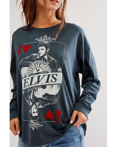 Daydreamer Sun Records X Elvis King Tee At Free People In Black, Size: Medium - Gray