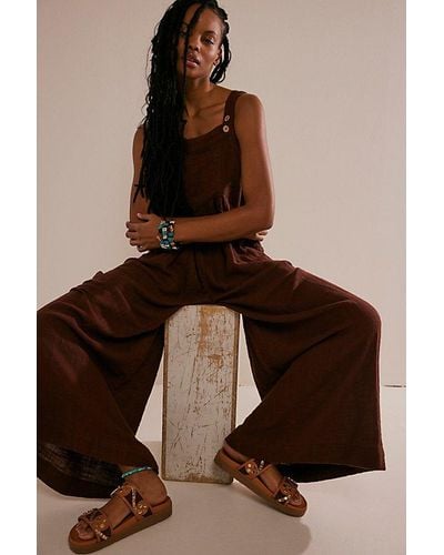 Free People Sun-drenched Overalls - Brown