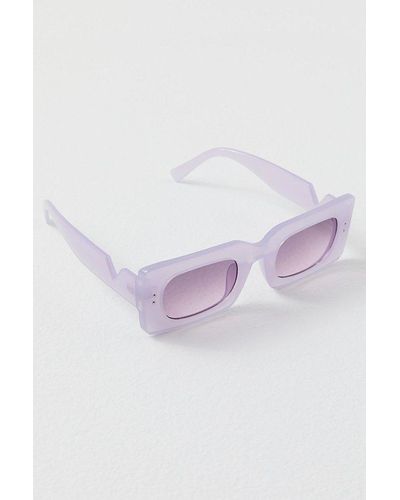Free People West Broadway Square Sunglasses At In Lilac - Purple