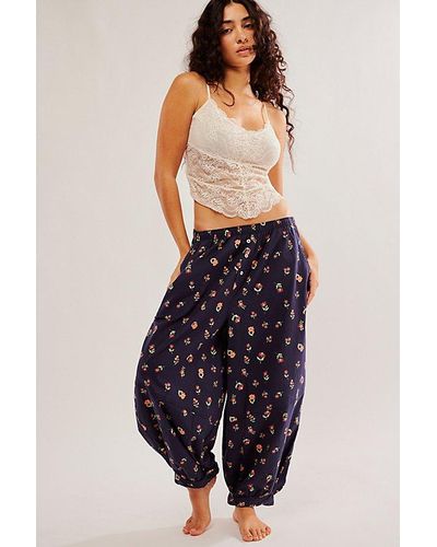 Free People Goddess Lounge Pants Wide Leg Lime Pink Brown Blue No Tie S NEW