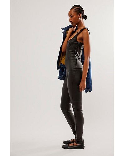 SER.O.YA Ser. O.ya Viper Catsuit At Free People In Coated Black, Size: Small - Multicolour